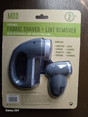 Portable Fabric Shaver + Lint Remover - Gray (2 Pack)